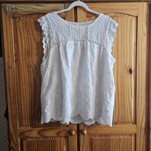 Knox Rose White Lace Cap Sleeve Blouse